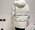 adidas 保暖鸭绒连帽羽绒服男女同款阿迪达斯官方轻运动 白色   XL 实拍图