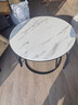 顺冠茶几客厅茶台仿岩板创意北欧茶桌现代小户型简约圆形小桌子极简型 【送货上门】黑架-80白纹+60黑纹 实拍图