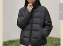坦博尔轻薄羽绒服女短款翻领宽松舒适衬衫式女士外套330226D 黑色155 实拍图