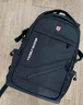 JINSHIWQ双肩包男大容量商务旅行背包登山书包电脑包黑色 标准版加大号 实拍图