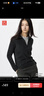 优衣库女装HEATTECH弹力摇粒绒半拉链套头衫/打底衫479693 09 黑色 M /160/84A 实拍图
