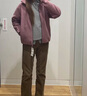 优衣库男装女装摇粒绒拉链茄克/长袖外套廓系夹克479792 79 深紫色 M /170/92A 实拍图