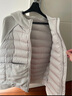 雪中飞（SNOWFLYING）轻薄鹅绒羽绒服女士2026新款卫衣拼接时尚保暖百搭春季保暖外套 米白 M 170/100-110斤 实拍图