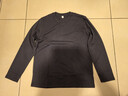 长袖t恤男纯棉秋冬内搭圆领秋衣纯色印花休闲基础打底衫 铁灰【平口袖】 L 120-140斤 实拍图
