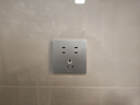 公牛（BULL）开关插座 G12系列16A大功率带开关86型面板G12E204AS奶油风太空银 实拍图