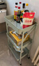 炊大皇 置物架三层 免安装折叠收纳推车多功能层架储物架落地架 浅绿色 实拍图