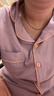 红豆居家睡衣女长袖纯棉春秋季透气翻领开衫女士睡衣家居服梦幻紫175/96A 实拍图
