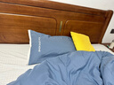 海澜之家（HLA）床上三四件套纯棉水洗棉麻裸睡亲肤床上用牛奶绒床单床笠被套被罩 【速干不缩水】A类裸睡-宝蓝拼灰 1.8米 床笠款 四件套 被套200*230cm 实拍图