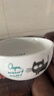 派乐特 猫碗猫咪陶瓷狗碗宠物碗食盆猫盆喝饮水陶瓷食具用品  白色-蓝字 实拍图