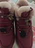 足力健老人鞋雪地靴高帮加厚棉鞋羊毛鞋2296303D 女/雅致红 38 实拍图