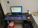 初学者  电脑桌台式家用电竞桌椅套装办公桌简约书桌游戏桌书房写字桌子 子夜黑120*60-电竞纹路 实拍图