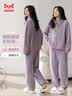 猫人【摇粒绒保暖】女士睡衣女秋冬休闲薄绒可外穿家居服抑菌防螨套装 实拍图