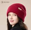 玖慕（JIUMU）山羊绒大头围保暖毛线帽秋冬羊毛针织帽冷帽冬帽堆堆帽防寒帽子女 实拍图