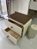 立太全实木床头柜卧室小型床头置物架沙发边柜子现代简约收纳柜置物柜 【E0级高强度环保板材】胡桃顶+奶白色 50x40x46cm 实拍图