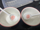 釉下彩可爱卡通碗碟套装家用高颜值陶瓷碗筷盘餐具 2碗2勺 4件套 实拍图