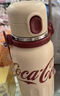 格米（germ）可口可乐保温杯男女士运动水杯大容量健身吸管杯子850ML杏米色 实拍图