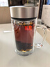 京东京造 茶杯 双层玻璃茶水分离泡茶咖啡杯子带把手大容量500ml 实拍图