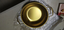 【韩剧同款】加厚不锈钢干锅海鲜锅火锅金色平底浅锅双耳锅泡面锅 单人款19cm【金色】双柄汤锅 实拍图