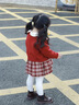 班喜迪女童连衣裙冬装洋气儿童针织公主裙过年宝宝周岁礼服加绒开衫裙子 红色加绒 80 实拍图