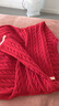 巴布豆宝宝毛衣儿童打底衫百搭婴儿针织衫圆领秋冬毛衣保暖童装 红色【绞花纹理】 120cm 均码 实拍图