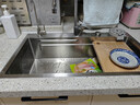 TOSO日式厨房水槽大单槽洗菜盆一体盆抗菌手工304不锈钢台上中下水池 银色4.0集渣水槽-圆形抽拉全配置 800*460MM 实拍图