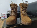 3514作战靴男训练鞋高帮战术靴侧拉链男靴新式棕色户外沙漠靴 棕色 40 实拍图