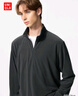 优衣库男装柔滑弹力摇粒绒半拉链套头衫/长袖25秋冬新款481184 08 深灰色 S /165/84A 实拍图