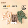 嘟嘟家宝宝裤子加绒冬季男童冬装保暖女童长裤潮儿童休闲裤 米色粉兔120 实拍图