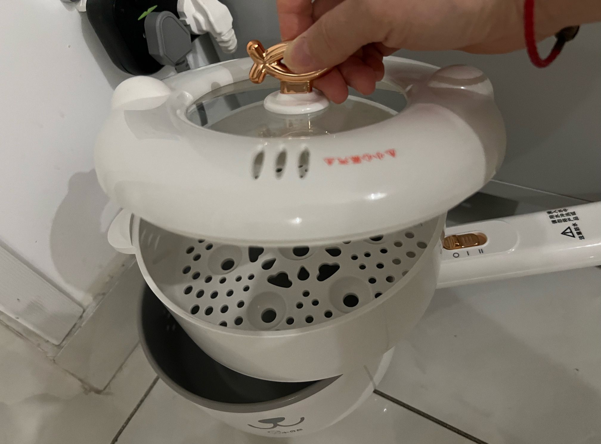 小贝熊电煮锅宝宝辅食小奶锅不粘婴儿专用多功能一体锅迷你锅料理锅电热火锅 2L +蒸笼 简约版 实拍图