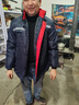 左斯客冬季工作棉服质不可拆卸加厚内胆劳保服防寒大衣工程服棉衣男 藏蓝短款棉服  190  195斤左右 实拍图