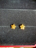 周大福镂空爆闪方糖星星足金黄金耳饰耳钉(工费260)约1.8g EOF1673 晒单实拍图