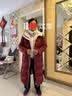 珂莱蒂尔冬季新年红白鹅绒御寒保暖长款羽绒服外套女骐骥红 灰红 XL 实拍图