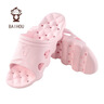 BAIHOU白猴侧漏水防滑按摩镂空男女情侣学生浴室洞洞凉拖鞋 粉红37-38 实拍图