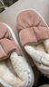 俞兆林棉拖鞋男女居家用外穿包跟羽绒布保暖棉鞋 YG001 实拍图