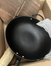 臻三环手工铁锅平底炒菜锅生铁锅无涂层不易粘锅厨房好物单柄铸铁锅 圆底(电磁炉不可用） 32cm 实拍图