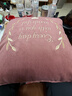 米乐天鹅绒刺绣抱枕靠垫轻奢客厅沙发靠枕床头办公室护腰靠背 珊瑚红(心型刺绣) 45*45cm抱枕套+枕芯 实拍图