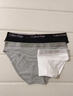 Calvin Klein内衣女士三条装经典提花腰边ck舒适棉质微弹性感比基尼三角内裤女 MP1-太空黑/椰青灰/月光白 3条 L 尺码偏大，建议拍小一码 实拍图