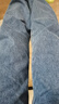 真维斯（Jeanswest）牛仔裤女秋季高腰显瘦显高设计感直筒拖地阔腿长裤子女深蓝色L 实拍图