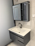 恋派浴室柜 陶瓷一体盆卫生间洗脸盆柜组合悬挂式洗漱台智能洗手盆柜 智能镜柜】珠光灰【促销中】80cm 实拍图