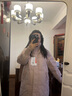 鸭鸭（YAYA）羽绒服女中长款2023年冬季新款时尚可脱卸针织连帽披肩保暖外套KL 粉色 S 实拍图