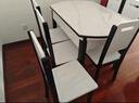 晨巢 岩板餐桌 实木餐桌椅组合现代简约可伸缩折叠吃饭桌子餐厅家具 黑白框架亮光雪山白-205木椅 1.2米一桌六椅-12MM岩板厚度 实拍图