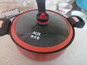 奥克斯（AUX） 微压锅煲汤锅燃气灶麦饭石色不粘锅电磁炉煤气灶大容量南瓜炖锅 橙色+汤勺铲子 28cm 8L 实拍图