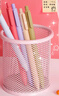 西玛（SIMAA）圆形笔筒网纹防锈办公金属 创意简约桌面收纳 莫兰迪粉色7117 实拍图