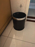 本迪不锈钢压圈垃圾桶10L大号黑色酒店带内桶双层烤漆阻燃金属垃圾桶 实拍图
