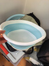 洁丽雅旅行折叠盆洗脸盆出差家用宿舍便携式旅游水盆泡脚北欧蓝-中号 实拍图