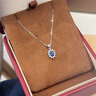 廷亮0.6克拉斯里兰卡天然蓝宝石吊坠女18k金镶嵌钻石七夕 配18K金项链 实拍图