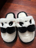 洁丽雅棉拖鞋女士秋冬季外穿可爱居家情侣包跟保暖毛毛绒拖鞋男棉鞋冬天 熊猫白 40-41 (适合39-40码) 实拍图