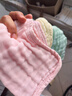 全棉时代婴儿口水巾儿童水洗纱布小毛巾洗脸礼盒4条装 粉蓝黄绿25×25cm 实拍图