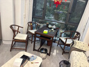 芊梵百恒乌金木阳台茶桌椅组合中式简约实木茶台办公室茶几桌双层小茶桌 1.2米湿泡桌+1圈椅+2小围椅 实拍图