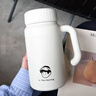 BOBBI BEAR【陶瓷内胆】保温杯高颜值男女泡茶杯大容量家用办公学生把手水杯 把手保温杯白1000ml+滤网+杯刷 实拍图